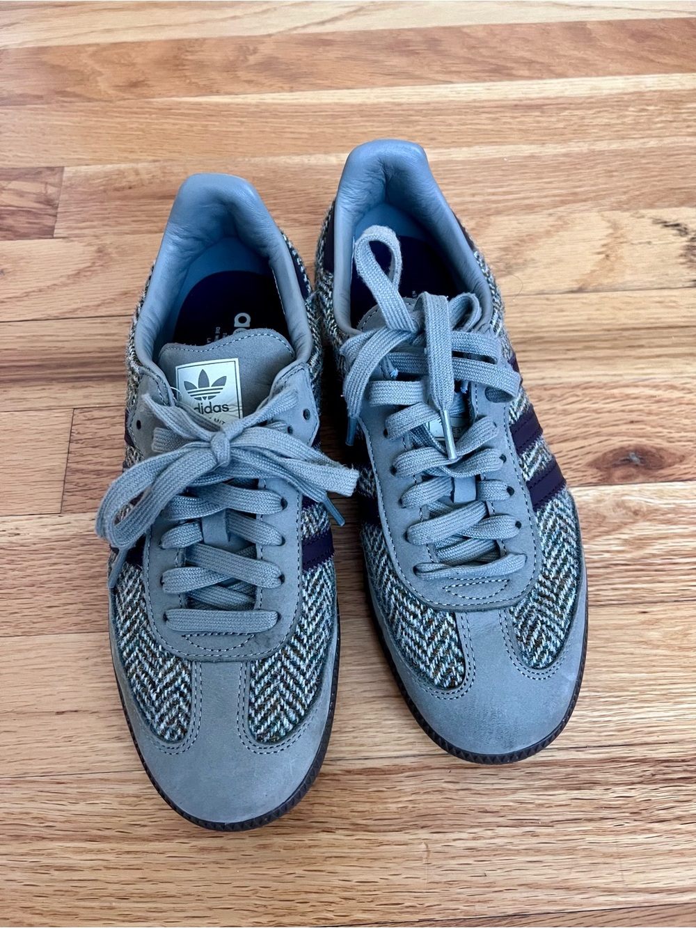 adidas samba Women's Gray Suede & Tweed Athletic Sneakers